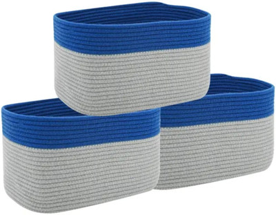 ARSHTAG Cotton Cotton Storage Gift Basket case for Closet Packing Organizer Box Jute Basket Storage Basket(Pack of 3)