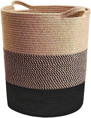 ALBY Jute Laundry Basket Organizer for Toys, Blanket, Clothes, Towels, Storage Basket(Pack of 1)