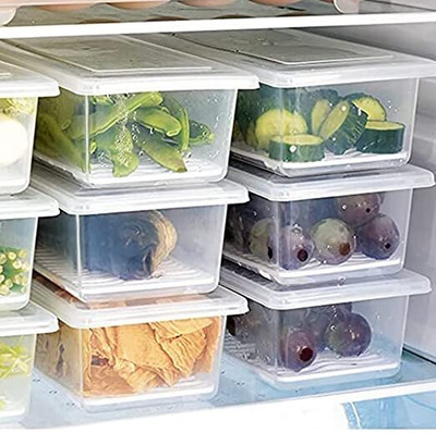 Maashakti Plastic Fridge Container  - 1500 ml(Pack of 6, White)