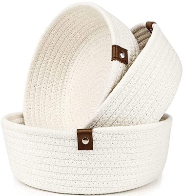 GRATIFY Cotton TOK1B1 Storage Basket(Pack of 3)