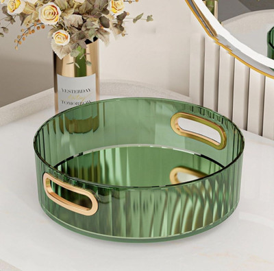 Rudratrends Plastic 360° Rotating Organizer Tray Multipurpose Kitchen & Cosmetic Storage Tray Storage Basket(Pack of 1)