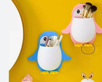 WebDealz Multipurpose Wall Mounted Penguin Design Self Adhesive Hanging Organizer x2.206 Accessories Organizer