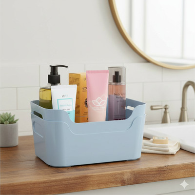 TENIDO Plastic Storage Box and Organiser Storage Bin for Home & Kitchen/Durable Storage Basket(Pack of 2)