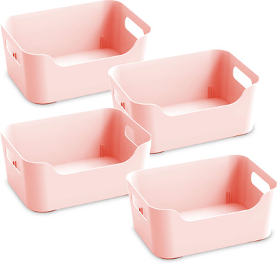 KOLORR Plastic Small Jolly Basket Storage Basket(Pack of 4)