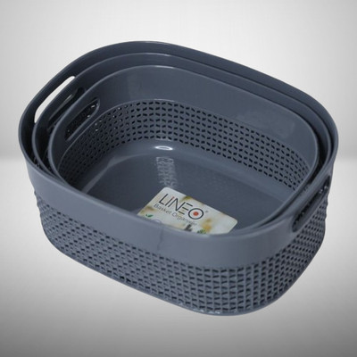 Aricxes Store Plastic Storage Basket(Pack of 3)