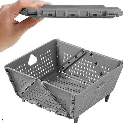FLYUP Plastic Collapsible Storage Basket with Lid – Foldable Organizer for Home & Office Storage Basket(Pack of 1)