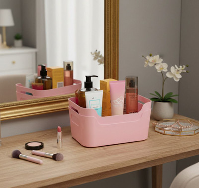 TENIDO Plastic Storage Box and Organiser Storage Bin for Home & Kitchen/Durable Storage Basket(Pack of 2)