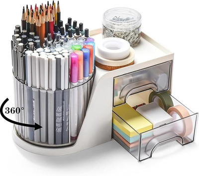 RadheTrade 6 Compartments Plastic drawer(White)