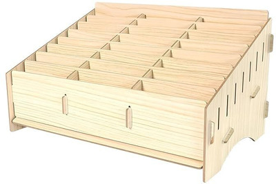 ELLOZIA 24 Grid Wooden Desktop Storage Box Mobile Phone Management Storage Box(Multicolor)
