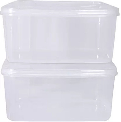SHD COLLECTIONS Storage Box (Clear) SET OF 2 Storage Box(White)