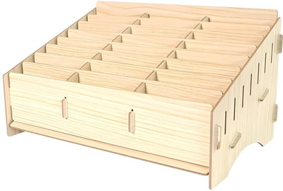 Bellveen New 24 Grid Wooden Desktop Mobile Phone Management Rack Storage Box(Beige)