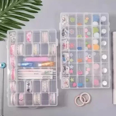 Authentic Enterprises Storage Box Jewelry Pills Tools Kit Earring Organiser 36 Grids Clear Storage Box 36 Grids Clear Plastic Storage Box Vanity Box(Clear)