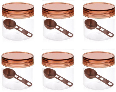 Lufarp Plastic, Polypropylene Tea Coffee & Sugar Container  - 150 ml(Pack of 6, Brown)