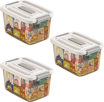 HoopVool Plastic Utility Container  - 12 L(Pack of 3, Clear)