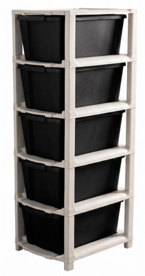 MAXTID 5 Layer Blue Modular Drawer Set for Hospital Equipment and Supplies Storage Box(Black, Beige)
