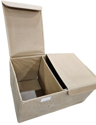 Sunesh Creation 2 flap with 2 compartment Storage Basket Bins Storage Box(Brown)