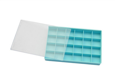 Luxuro Boxes Plastic With 24 Compartments Size: 19 x 13 x 2 cm Storage Box(Blue)