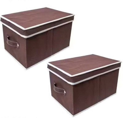 ansari kraft L.I.D barwon storage box 2pes Storage Box(Brown)