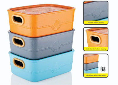 SANCORP Plastic Grocery Container  - 1500 ml(Pack of 3, Multicolor)