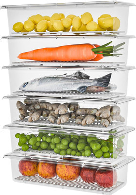 JASHNE Plastic Fridge Container  - 1500 ml(Pack of 2, White)