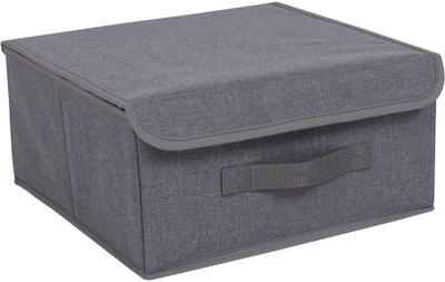 SHIBUI Foldable Storage Bins Cubes Boxes with Lid - Storage Box Cube Cubby Basket Storage Box(Grey)