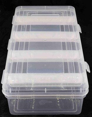 ayriv Multipurpose Transparent Plastic Storage Box With 4 Adjustable Rods, Lockable, Bangle Box, Storage Organizer Vanity Box(Clear)