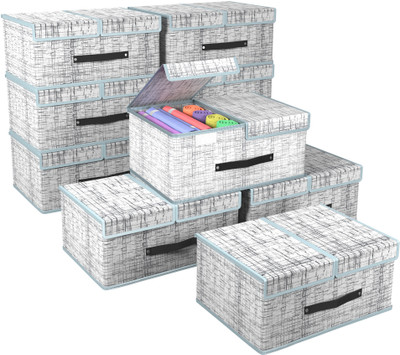 KUBER INDUSTRIES Small Foldable Wardrobe Organizer with Double Lid Storage Box(Grey)