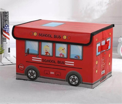 BLENZZA DECO Kids School Bus /Sitting/Storage Box/Playing Toy Storage Box(Blue)