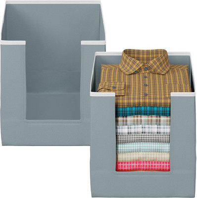 Nandanigarment 2 Compartments PVC Cloth organizer(Grey)