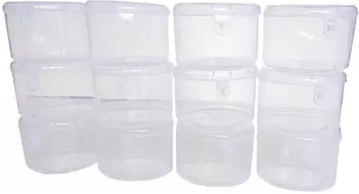 SHD COLLECTIONS Plastic Circular Storage Boxes 3.25 Inches Diameter 2.25 Inches Height Set of 12 Storage Box(White)