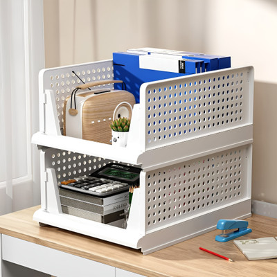 KUBER INDUSTRIES Plastic Wardrobe Organizer for Almirah|Large| Storage Box(White)