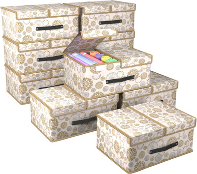 KUBER INDUSTRIES Small Foldable Wardrobe Organizer with Double Lid Storage Box(White)