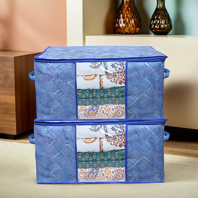 KUBER INDUSTRIES Shelf Organizers(Blue, Cotton)