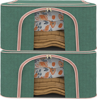 KUBER INDUSTRIES Shelf Organizers(Green, Polyester)