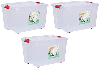 AK HUB Plastic Utility Container  - 25 L(Pack of 3, White)