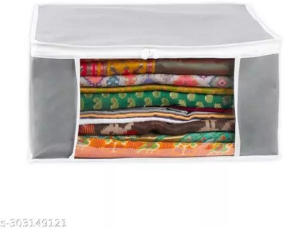 AARON INC High Quality Large Saree Cover With Double Zipper | Wardrobe Bag | Saree Cover Closet Organizer / Saree Bags For Wardrobe Organizer Clothes Premium Clothes Cover (Wedding Collection Gift) Garment Cover Pack of 01 F7773_SC_Large_82463517(Gray)