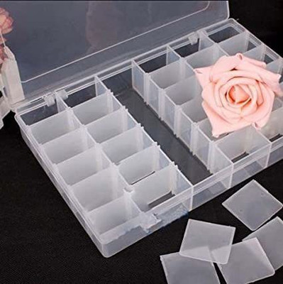 TINSUHG 36 Grid Cells Multipurpose Clear Transparent Plastic Storage Box STORAGE BOX Vanity Box(CLEAR)