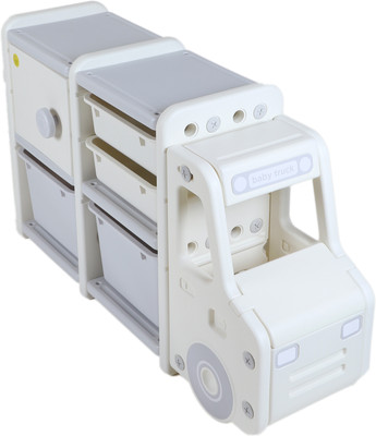 The Tickle Toe Multifunctional Book Toy Organizer Storage Rack 112L x 31.8W x 65.5H cm Plastic Open Book Shelf(Finish Color - White, DIY(Do-It-Yourself))