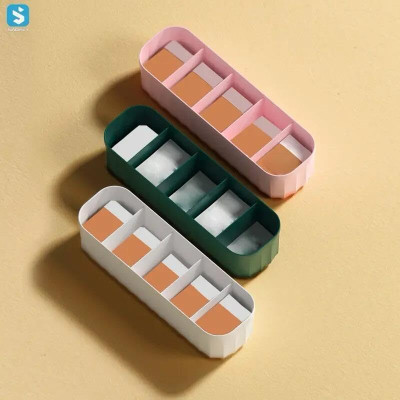 TP INCORP 5 Compartments PLASTIC DESK ORGANISER(Multicolor)