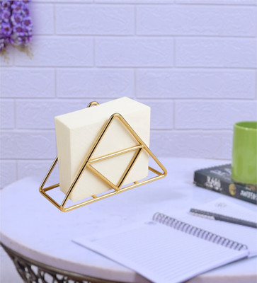 Indraj Premium Craft 1 Compartments Metal Desk & Table Top Napkin Holder(Golden)