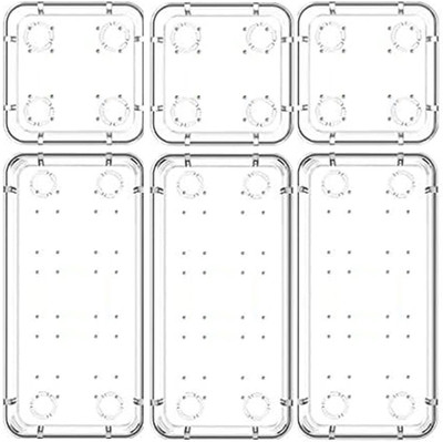 Kepzell 6 Compartments Plastic Drawer divider tray(Clear)