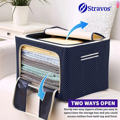Stravos Shelf Organizers(Blue, Polyester)