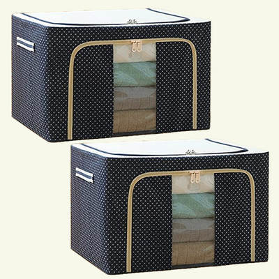 JIGSHTIAL Shelf Organizers(Blue, Polyester)