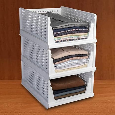 MECHON Shelf Organizers(White, Plastic)