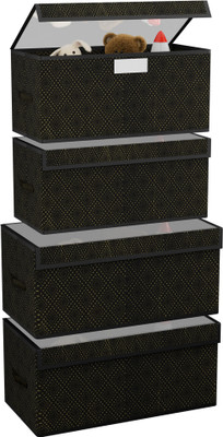 KUBER INDUSTRIES Shelf Organizers(Black, Polyester)