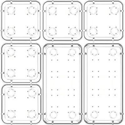Kepzell 7 Compartments Plastic Drawer Organizer tray(Clear)