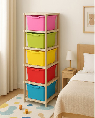 RANGILA 5 Compartments Plastic All(Multicolor)