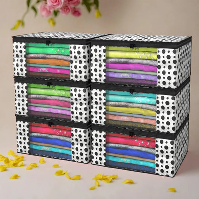 KUBER INDUSTRIES Shelf Organizers(Black, White, Cotton)