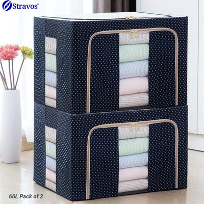 Stravos Shelf Organizers(Blue, Polyester)