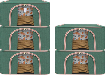 HOMESTIC by Kuber Industries Shelf Organizers(Green, Polyester)